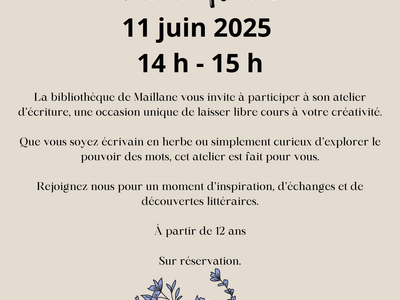Atelier d'écriture juin